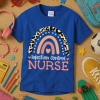 Infection Control Nurse Leopard Rainbow Appreciation Gift Kids T-Shirt thumb 3