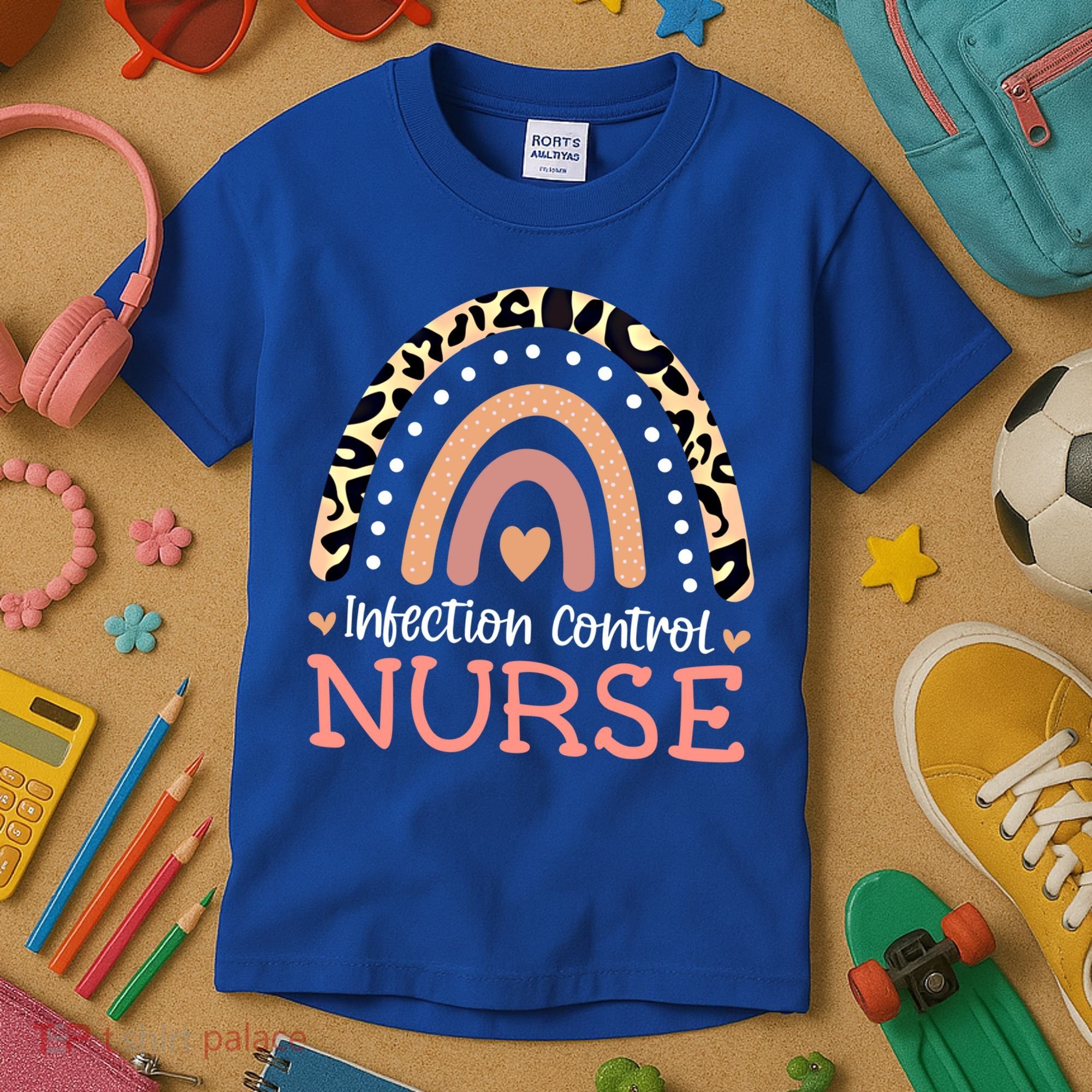 Infection Control Nurse Leopard Rainbow Appreciation Gift Kids T-Shirt