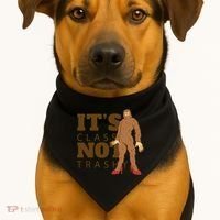 It's Class Not Trashy Fashion Funny Bigfoot USA-Made Doggie Bandana thumb 1