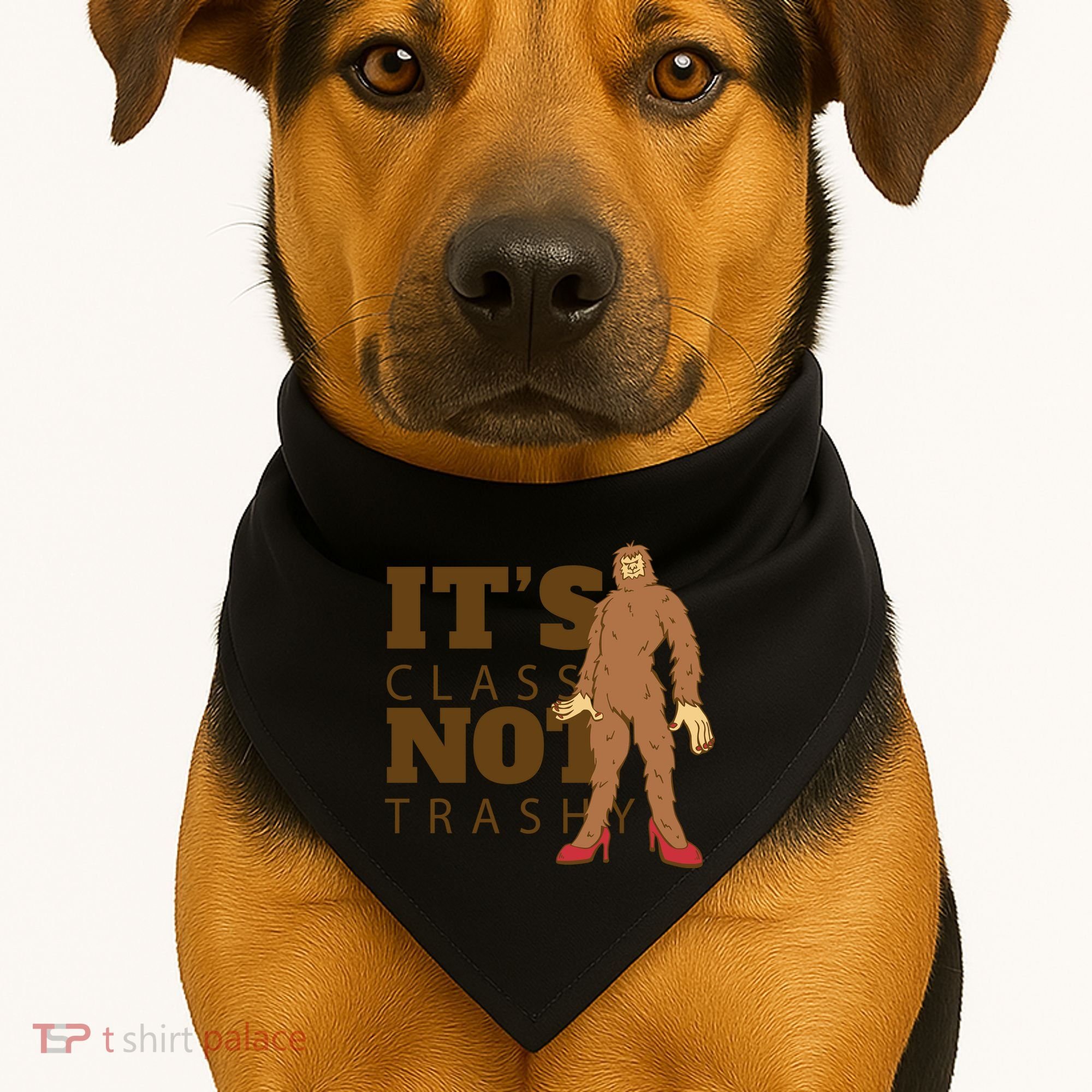 It's Class Not Trashy Fashion Funny Bigfoot USA-Made Doggie Bandana
