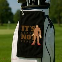 It's Class Not Trashy Fashion Funny Bigfoot Golf Towel thumb 2