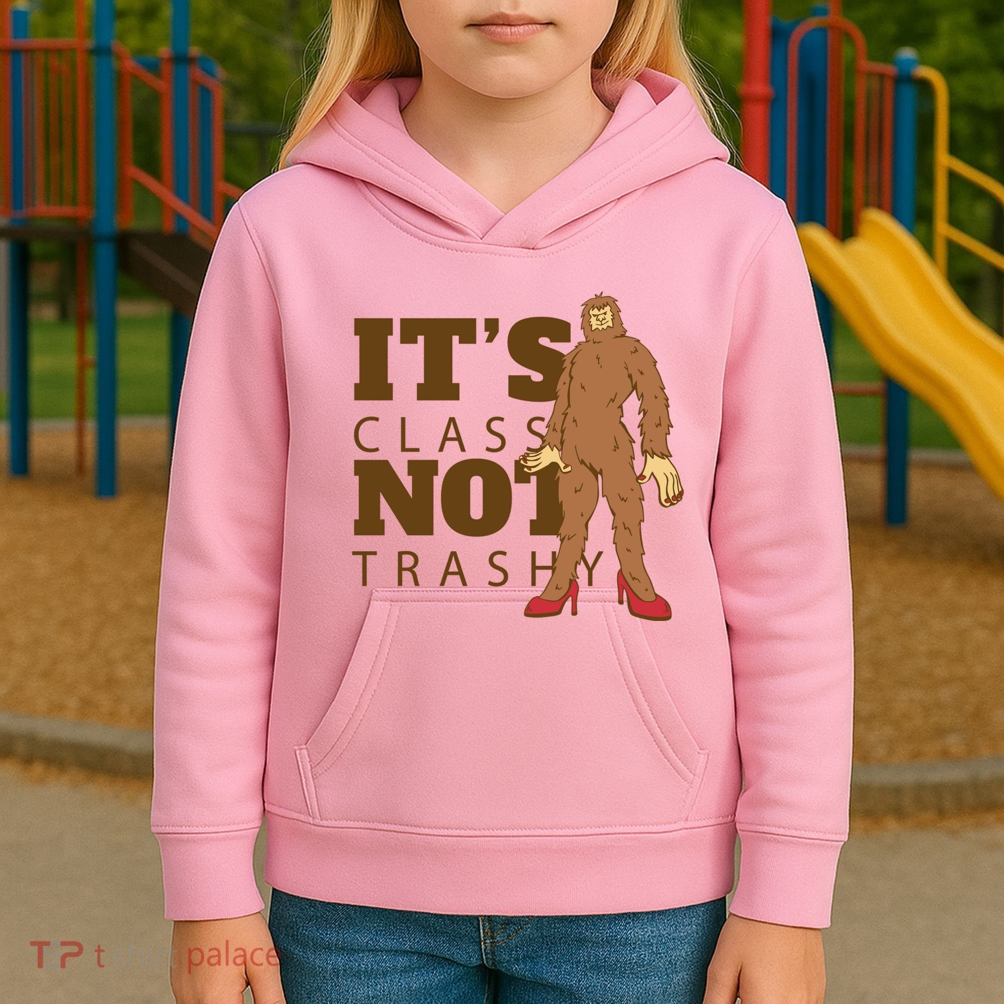 It's Class Not Trashy Fashion Funny Bigfoot Kids Hoodie