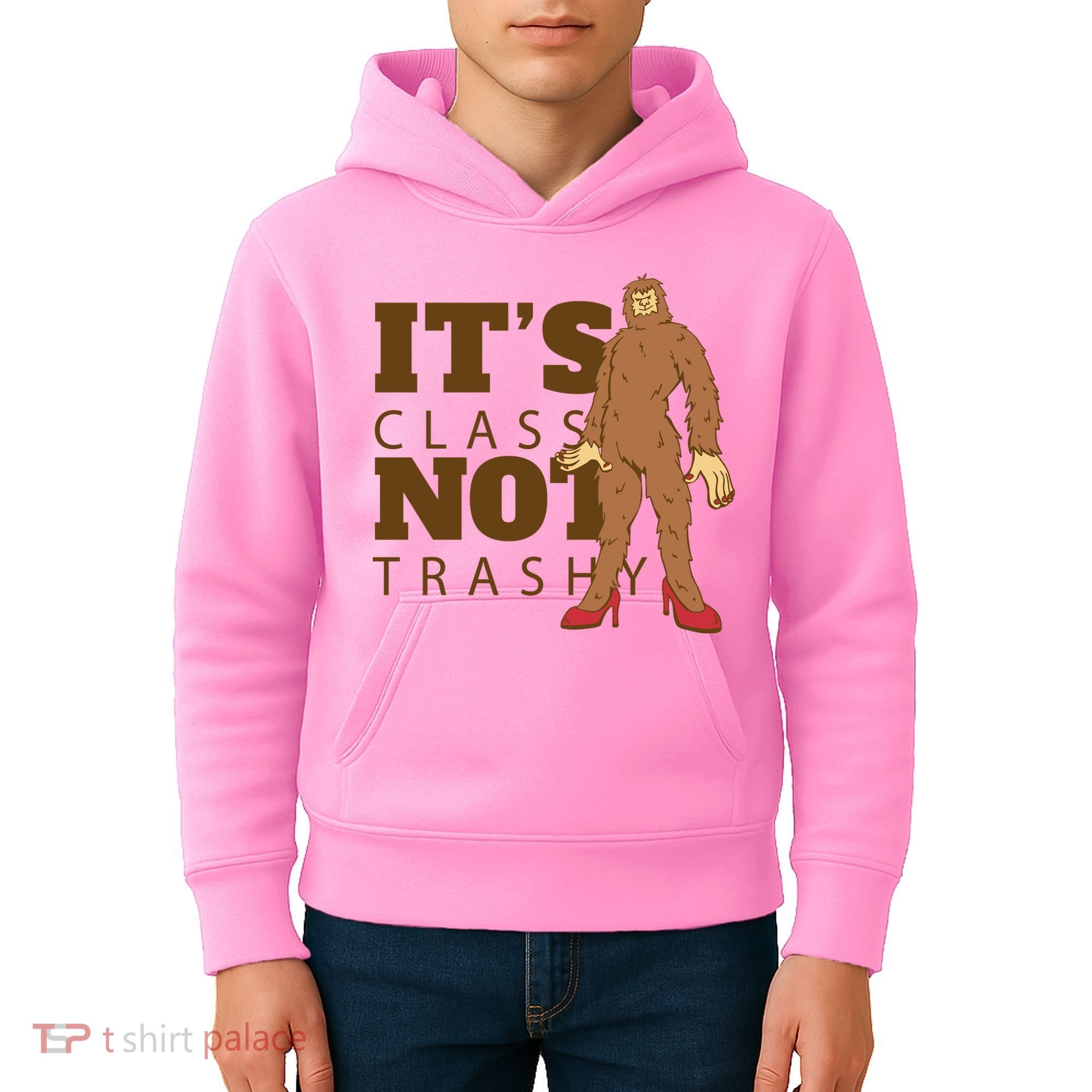 It's Class Not Trashy Fashion Funny Bigfoot Kids Hoodie