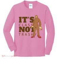 It's Class Not Trashy Fashion Funny Bigfoot Kids Long Sleeve Shirt thumb 0