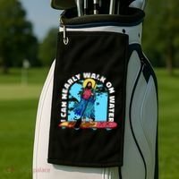 I Can Nearly Walk On Water Jesus Christ Golf Towel thumb 2