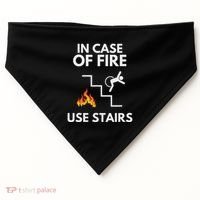 In Case Of Fire Use Stairs Funny Disabled Wheelchair USA-Made Doggie Bandana thumb 0