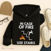 In Case Of Fire Use Stairs Funny Disabled Wheelchair Hoodie thumb 4