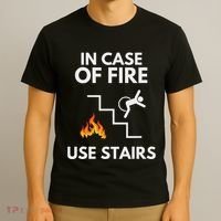 In Case Of Fire Use Stairs Funny Disabled Wheelchair T-Shirt thumb 3
