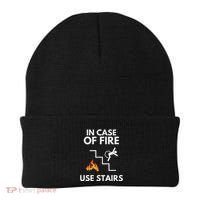 In Case Of Fire Use Stairs Funny Disabled Wheelchair Beanie thumb 0