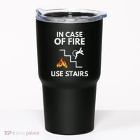 In Case Of Fire Use Stairs Funny Disabled Wheelchair Tumbler thumb 0