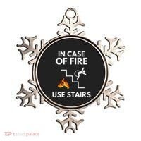 In Case Of Fire Use Stairs Funny Disabled Wheelchair Ornament thumb 0