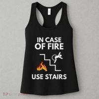 In Case Of Fire Use Stairs Funny Disabled Wheelchair Women's Tank Top thumb 3