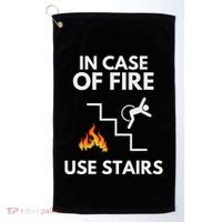 In Case Of Fire Use Stairs Funny Disabled Wheelchair Golf Towel thumb 0
