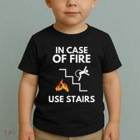 In Case Of Fire Use Stairs Funny Disabled Wheelchair Toddler T-Shirt thumb 2