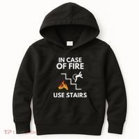 In Case Of Fire Use Stairs Funny Disabled Wheelchair Kids Hoodie thumb 0