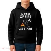In Case Of Fire Use Stairs Funny Disabled Wheelchair Kids Hoodie thumb 4