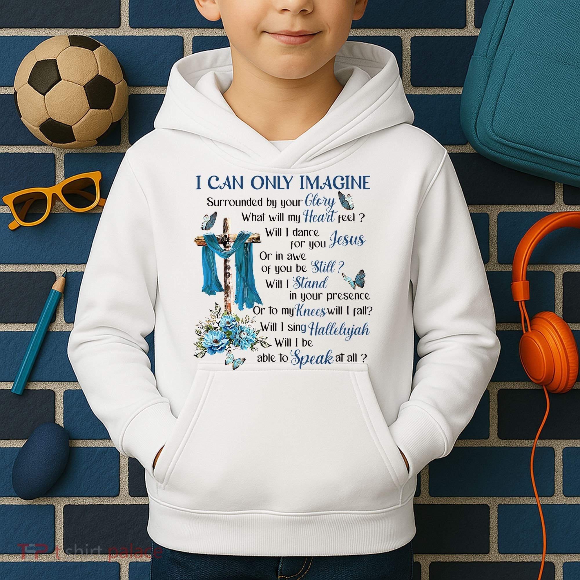 I Can Only Imagine Surrounded By Your Glory Heaven Kids Hoodie