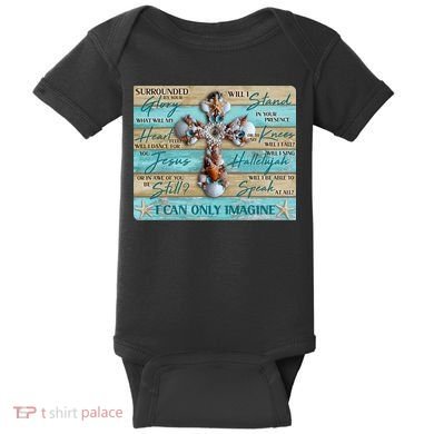 I Can Only Imagine Faith Sea Shell Cross Baby Bodysuit