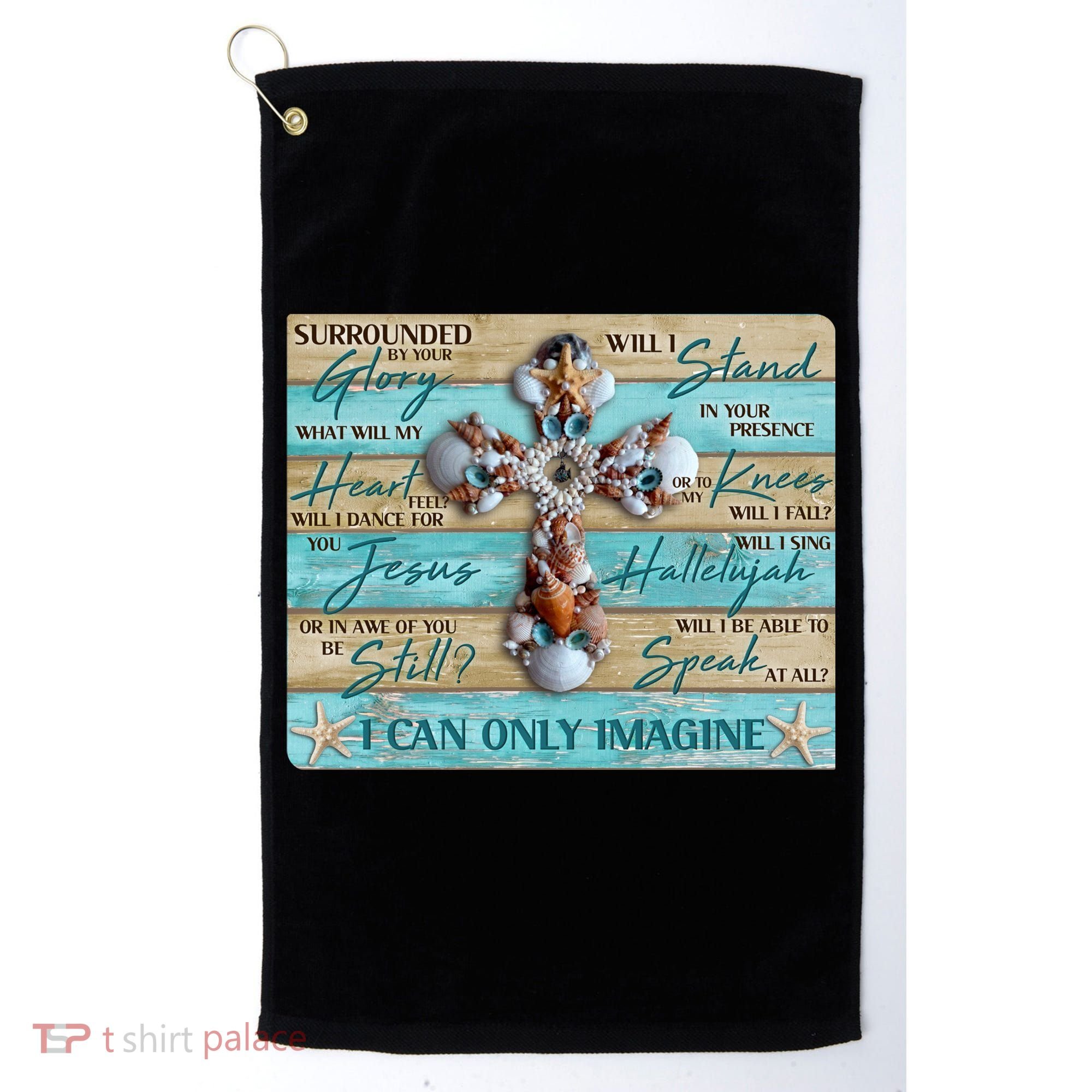 I Can Only Imagine Faith Sea Shell Cross Golf Towel