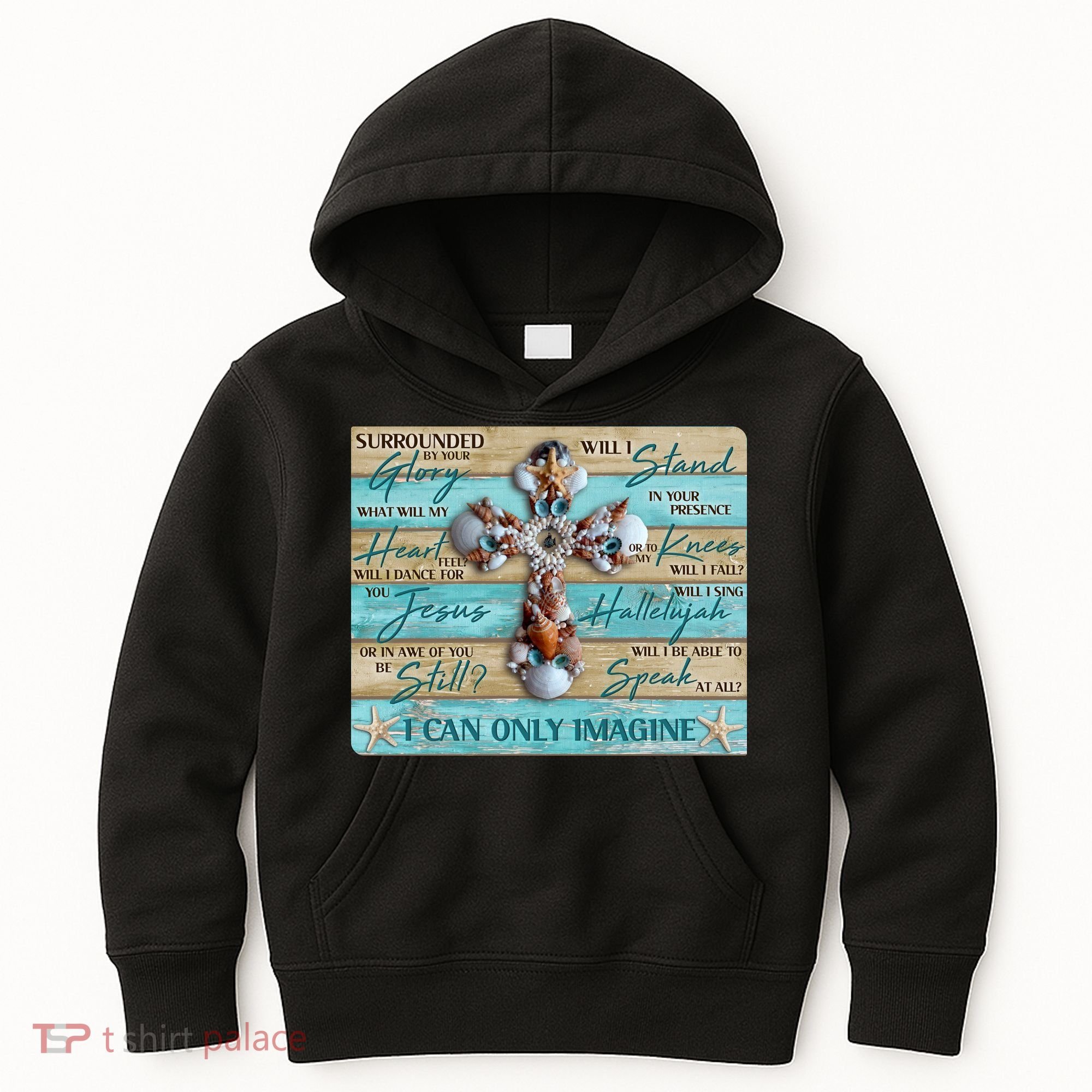 I Can Only Imagine Faith Sea Shell Cross Kids Hoodie
