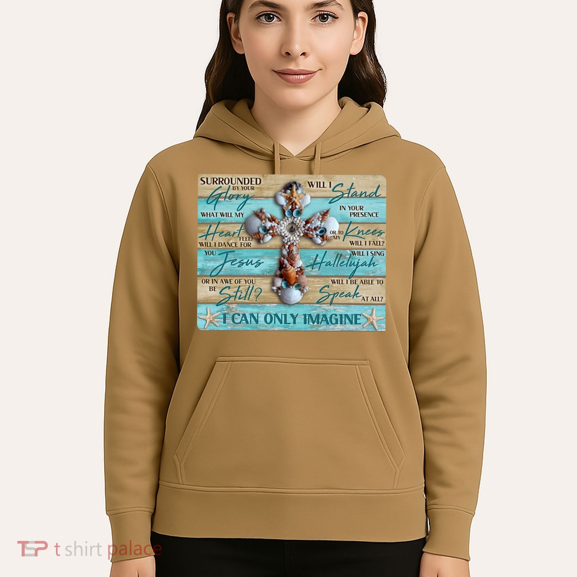 I Can Only Imagine Faith Sea Shell Cross Hoodie