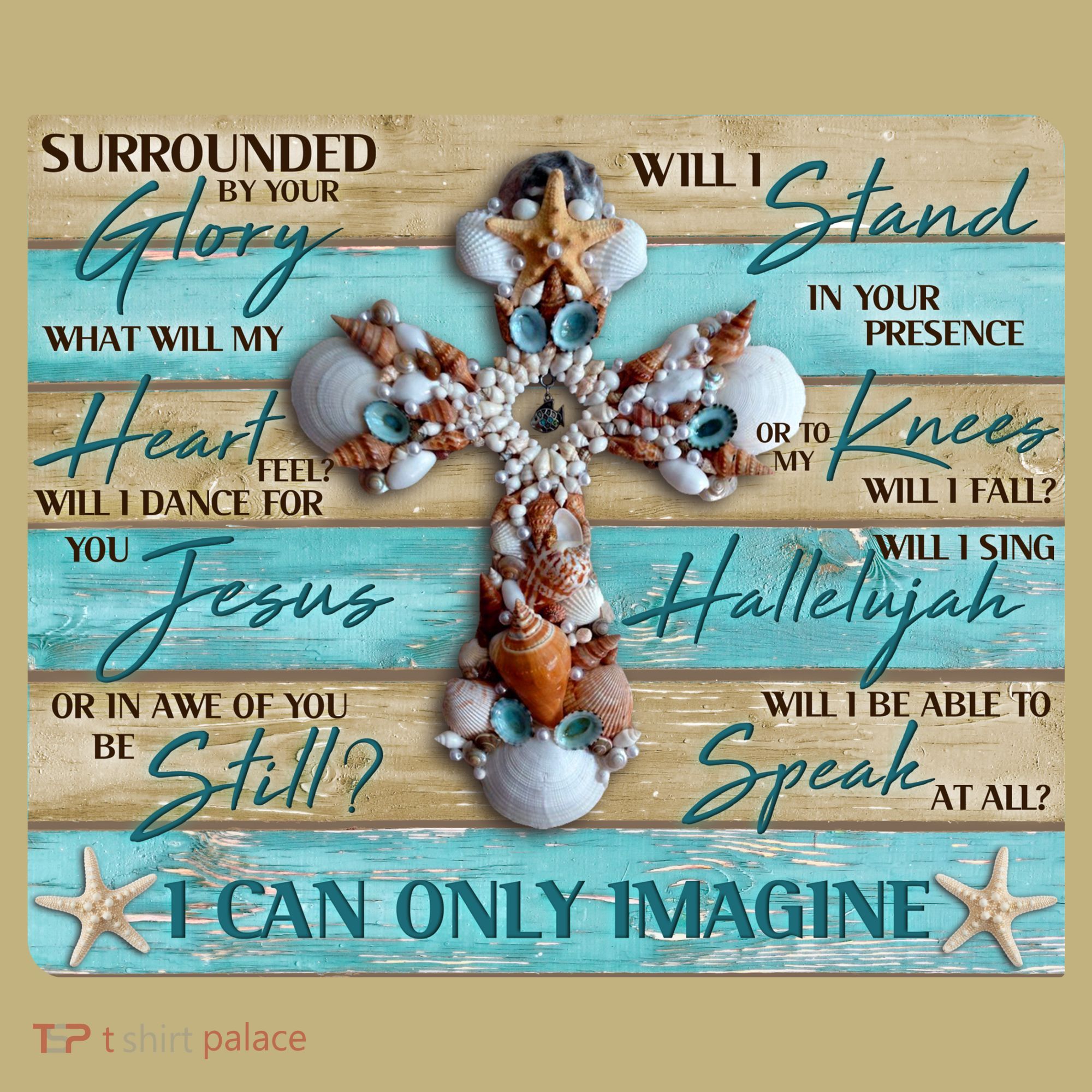 I Can Only Imagine Faith Sea Shell Cross Hoodie