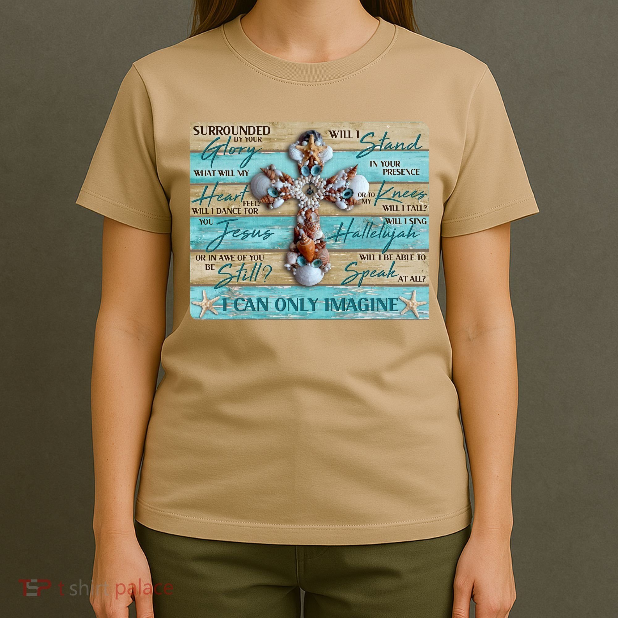 I Can Only Imagine Faith Sea Shell Cross T-Shirt