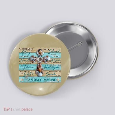 I Can Only Imagine Faith Sea Shell Cross Button
