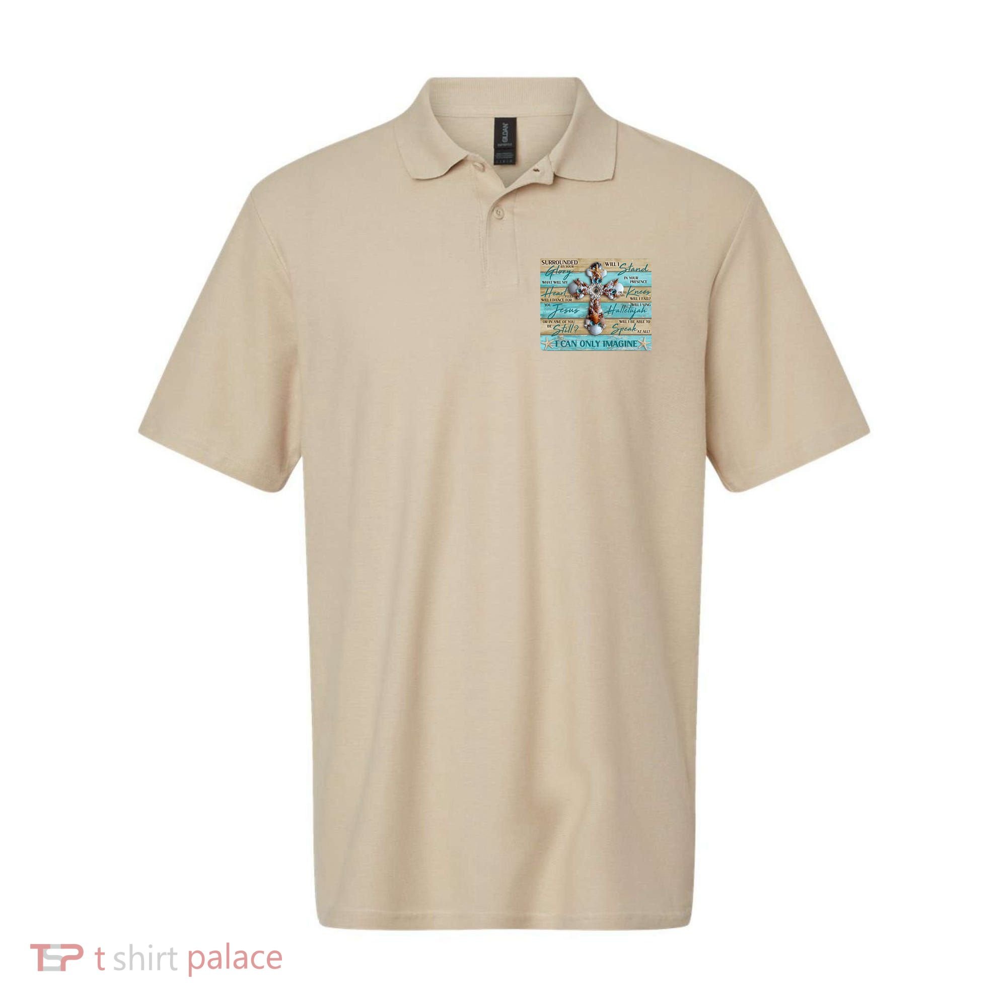 I Can Only Imagine Faith Sea Shell Cross Polo