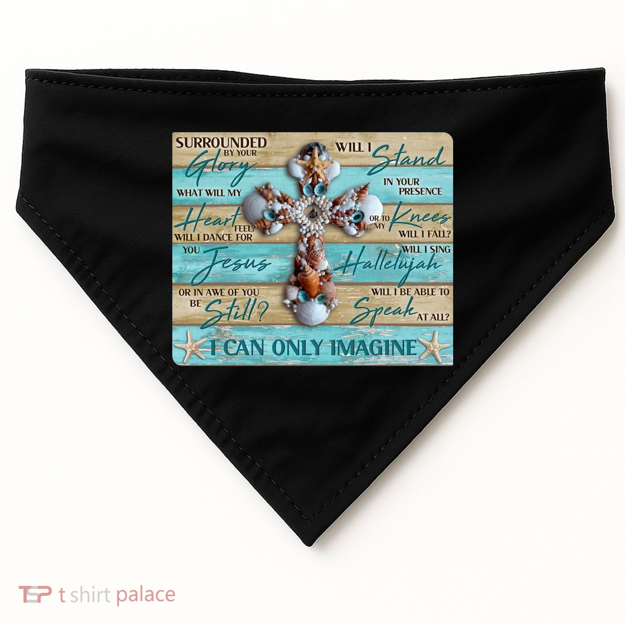 I Can Only Imagine Faith Sea Shell Cross USA-Made Doggie Bandana