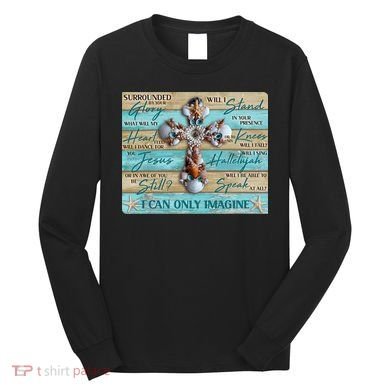 I Can Only Imagine Faith Sea Shell Cross Long Sleeve Shirt