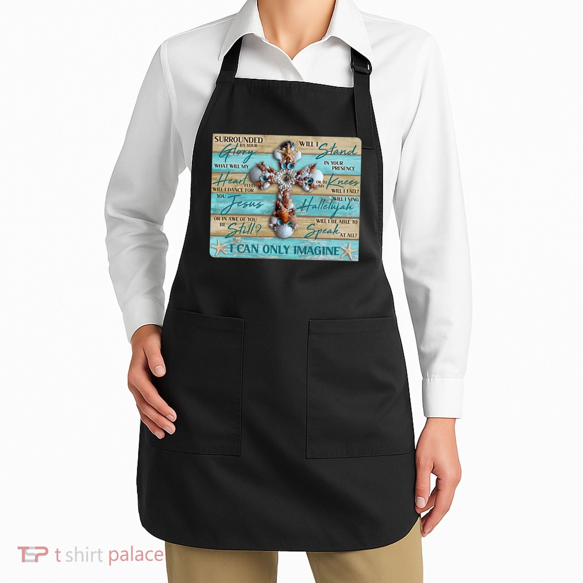 I Can Only Imagine Faith Sea Shell Cross Apron