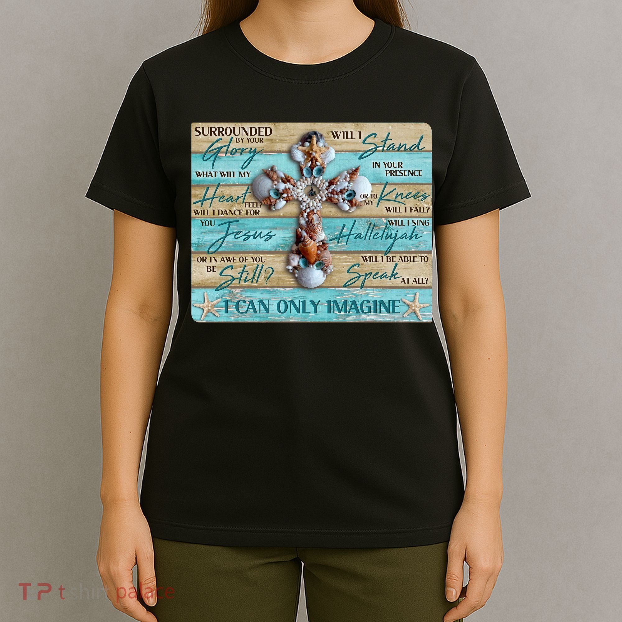 I Can Only Imagine Faith Sea Shell Cross T-Shirt