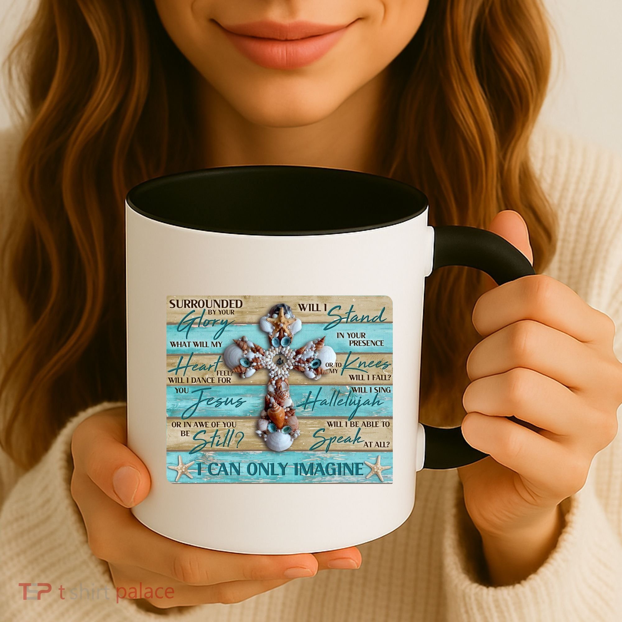 I Can Only Imagine Faith Sea Shell Cross Coffee Mug