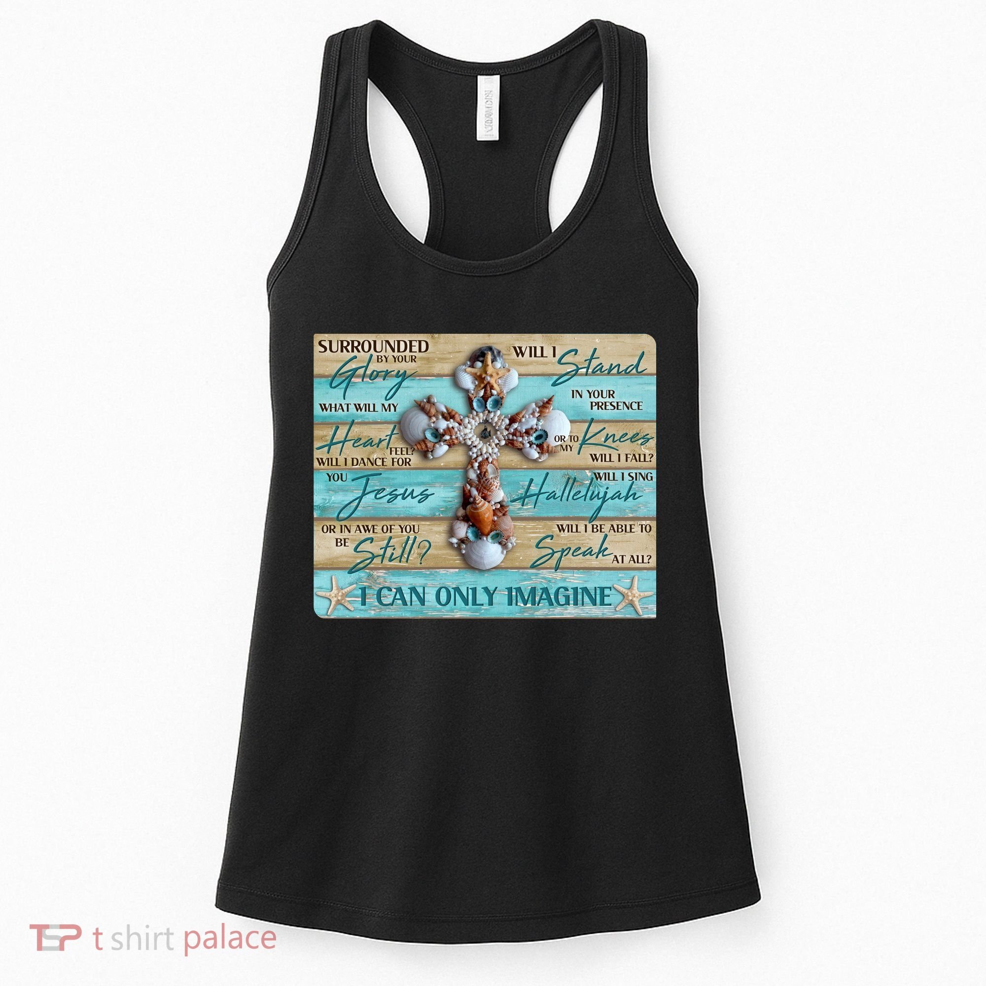 I Can Only Imagine Faith Sea Shell Cross Women's Tank Top