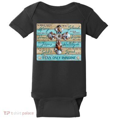 I Can Only Imagine Faith Sea Shell Cross Baby Bodysuit
