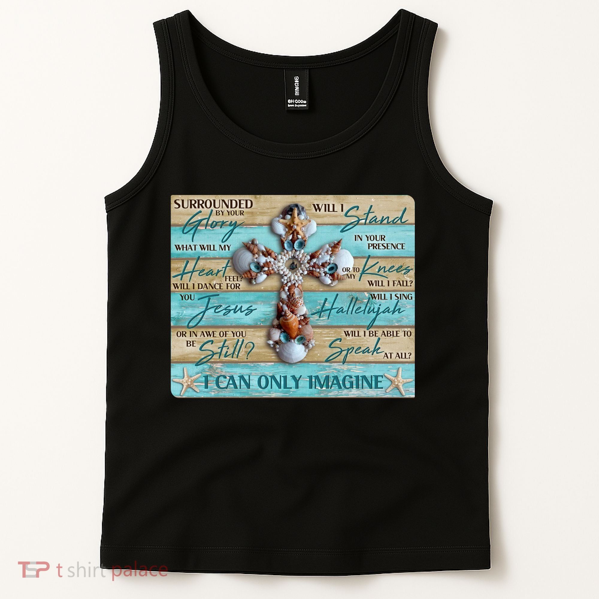 I Can Only Imagine Faith Sea Shell Cross Tank Top