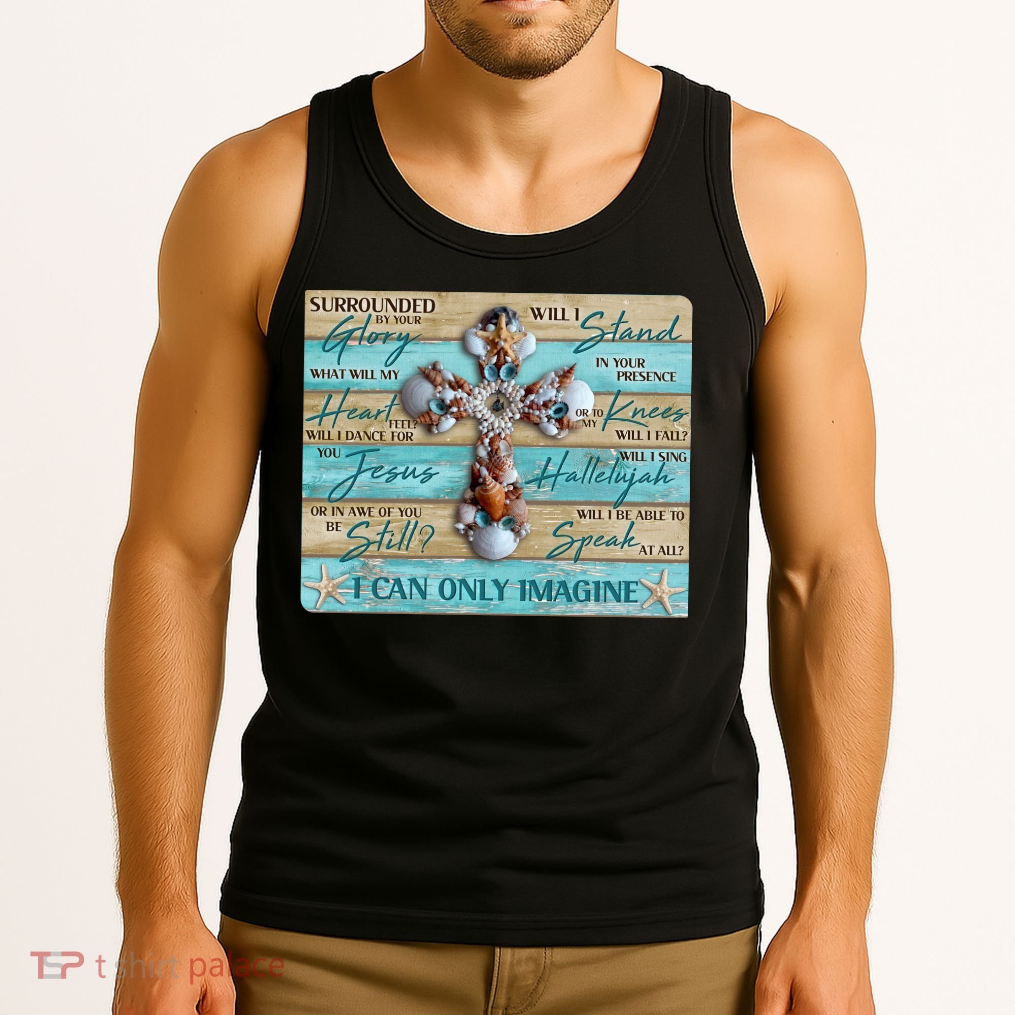 I Can Only Imagine Faith Sea Shell Cross Tank Top