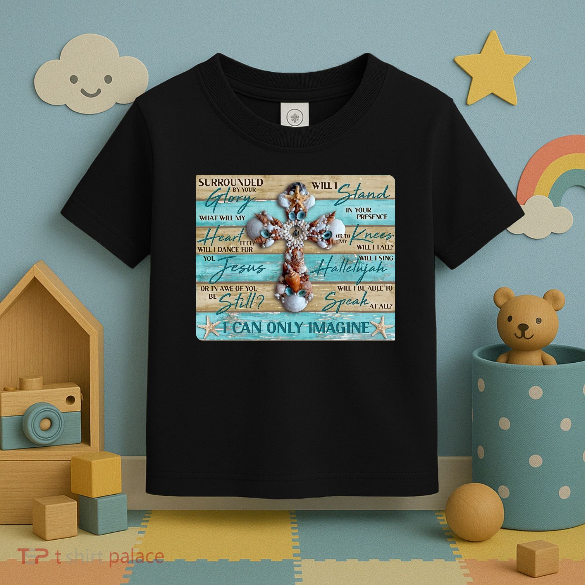 I Can Only Imagine Faith Sea Shell Cross Toddler T-Shirt