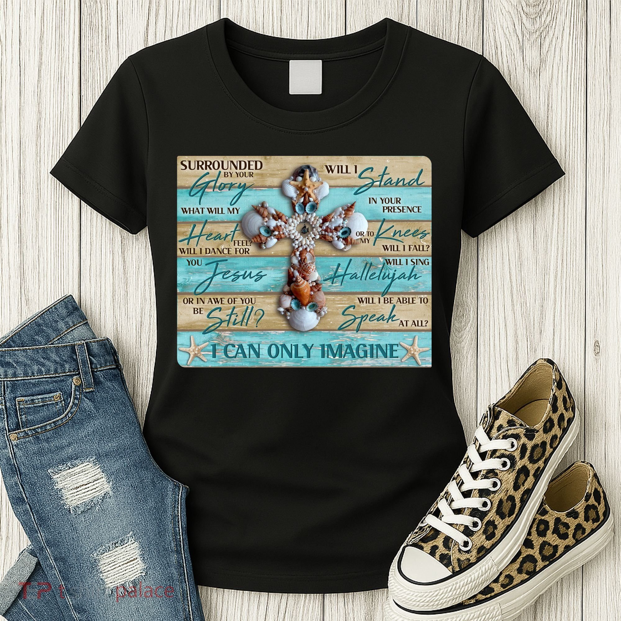 I Can Only Imagine Faith Sea Shell Cross Women's T-Shirt