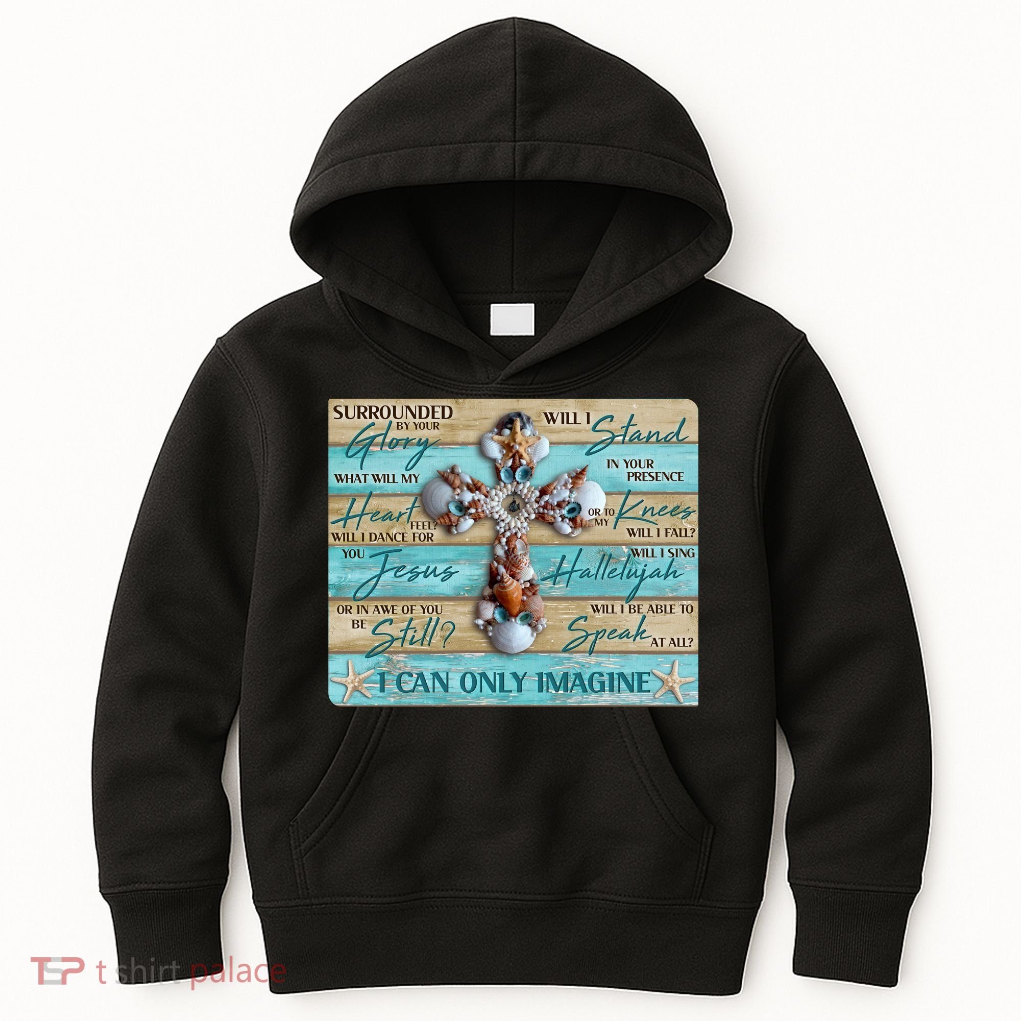 I Can Only Imagine Faith Sea Shell Cross Kids Hoodie