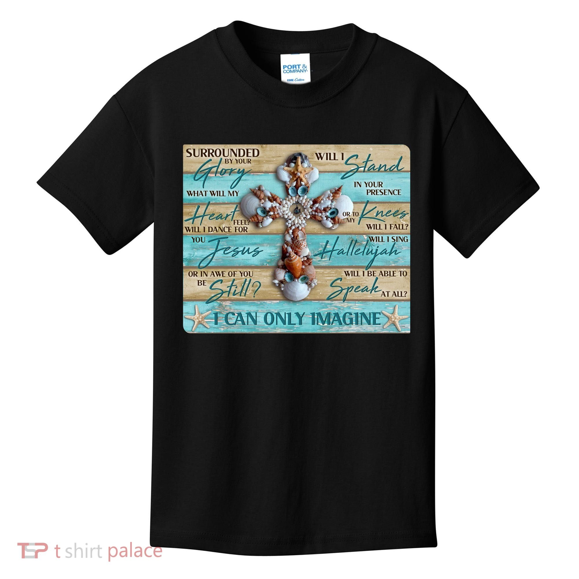 I Can Only Imagine Faith Sea Shell Cross Kids T-Shirt