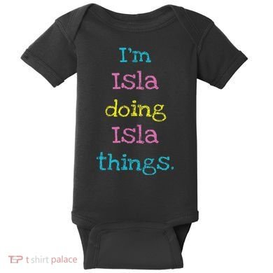 Isla Cute Personalized Text 's Gift Top For Baby Bodysuit