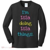 Isla Cute Personalized Text 's Gift Top For Kids Long Sleeve Shirt thumb 0