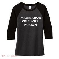 Imagination Creativity Passion I Eat Ass Funny Adult Pun Women's Tri-Blend 3/4-Sleeve Raglan Shirt thumb 0