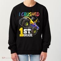I Crushed Preschool Monster Truck Graduation Cap Gift Women's Sweatshirt thumb 0