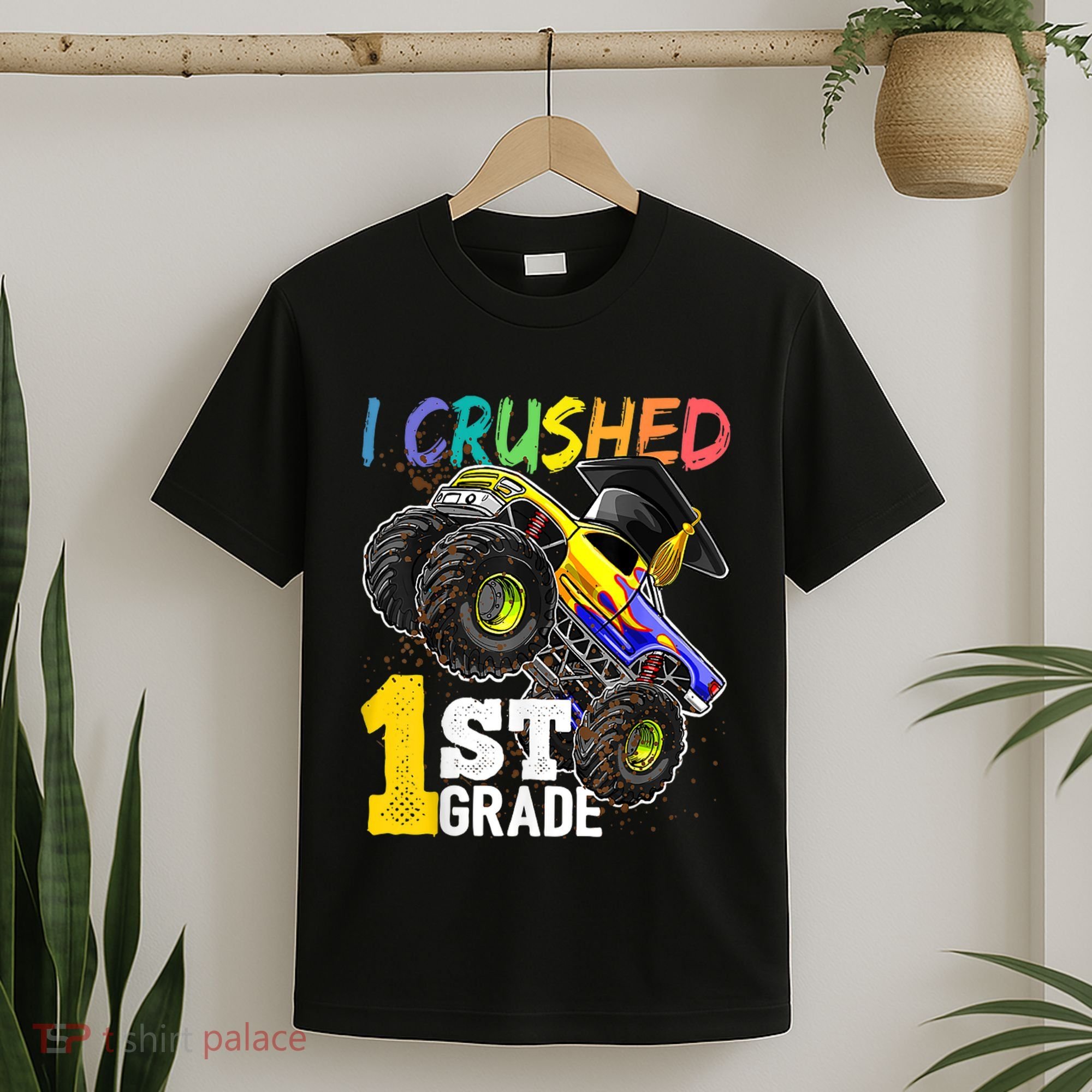 I Crushed Preschool Monster Truck Graduation Cap Gift T-Shirt
