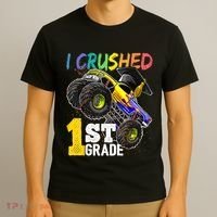 I Crushed Preschool Monster Truck Graduation Cap Gift T-Shirt thumb 3