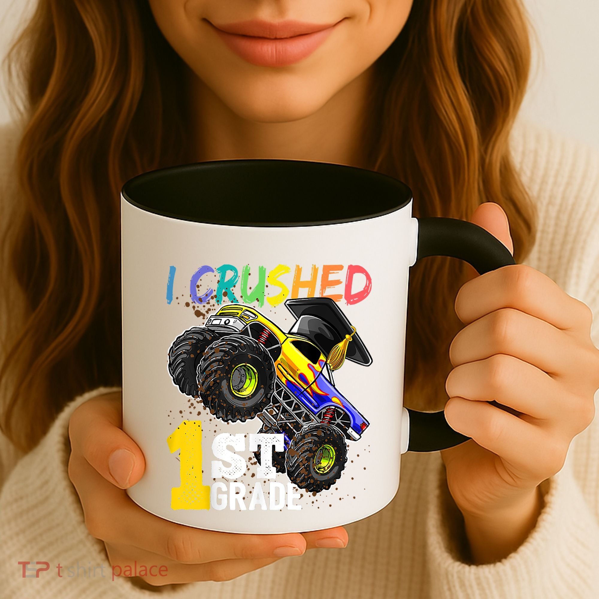 I Crushed Preschool Monster Truck Graduation Cap Gift Coffee Mug