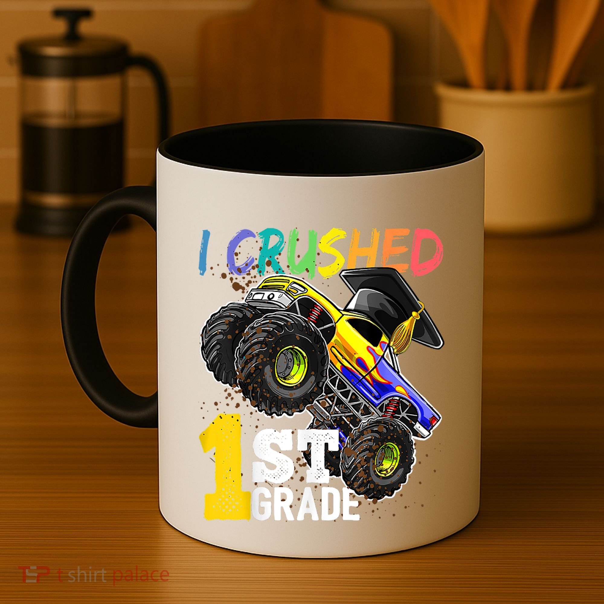I Crushed Preschool Monster Truck Graduation Cap Gift Coffee Mug